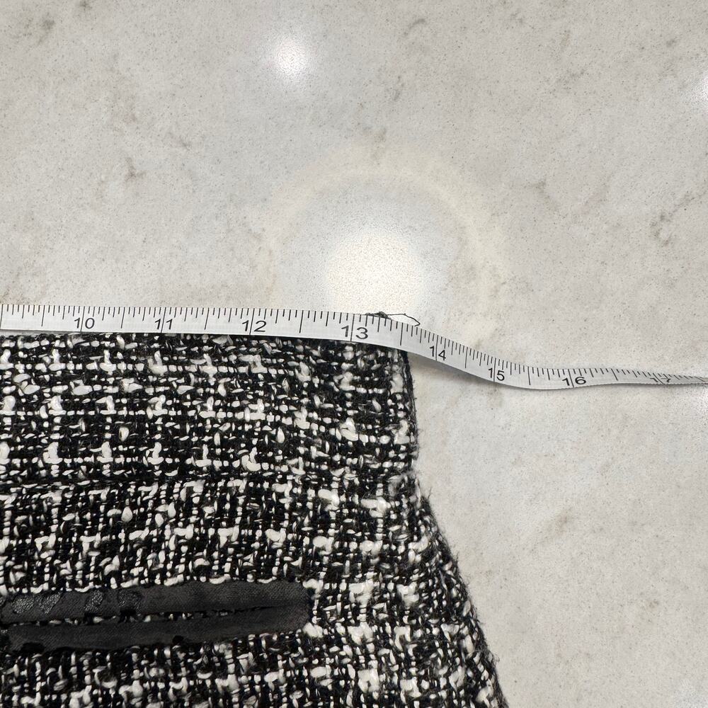 Worthington Black & White Tweed Pencil Skirt Women's 2 Back Slit Preppy Office - Picture 12 of 15
